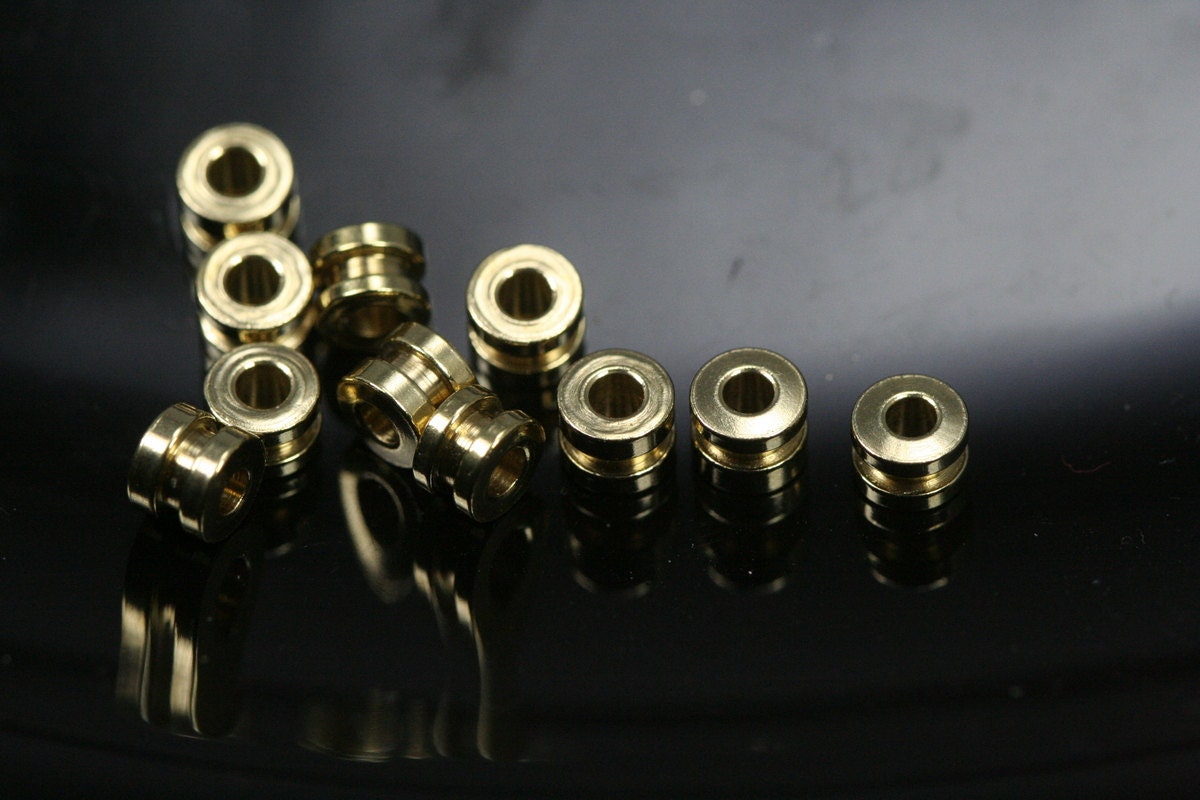 Spacer Bead 4x3mm (hole 12 gauge 1.8mm) raw solid brass , findings bab1.8 1540
