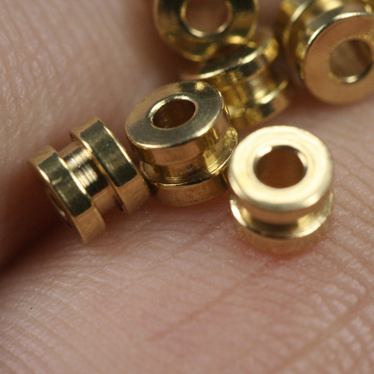 Spacer Bead 4x3mm (hole 12 gauge 1.8mm) raw solid brass , findings bab1.8 1540