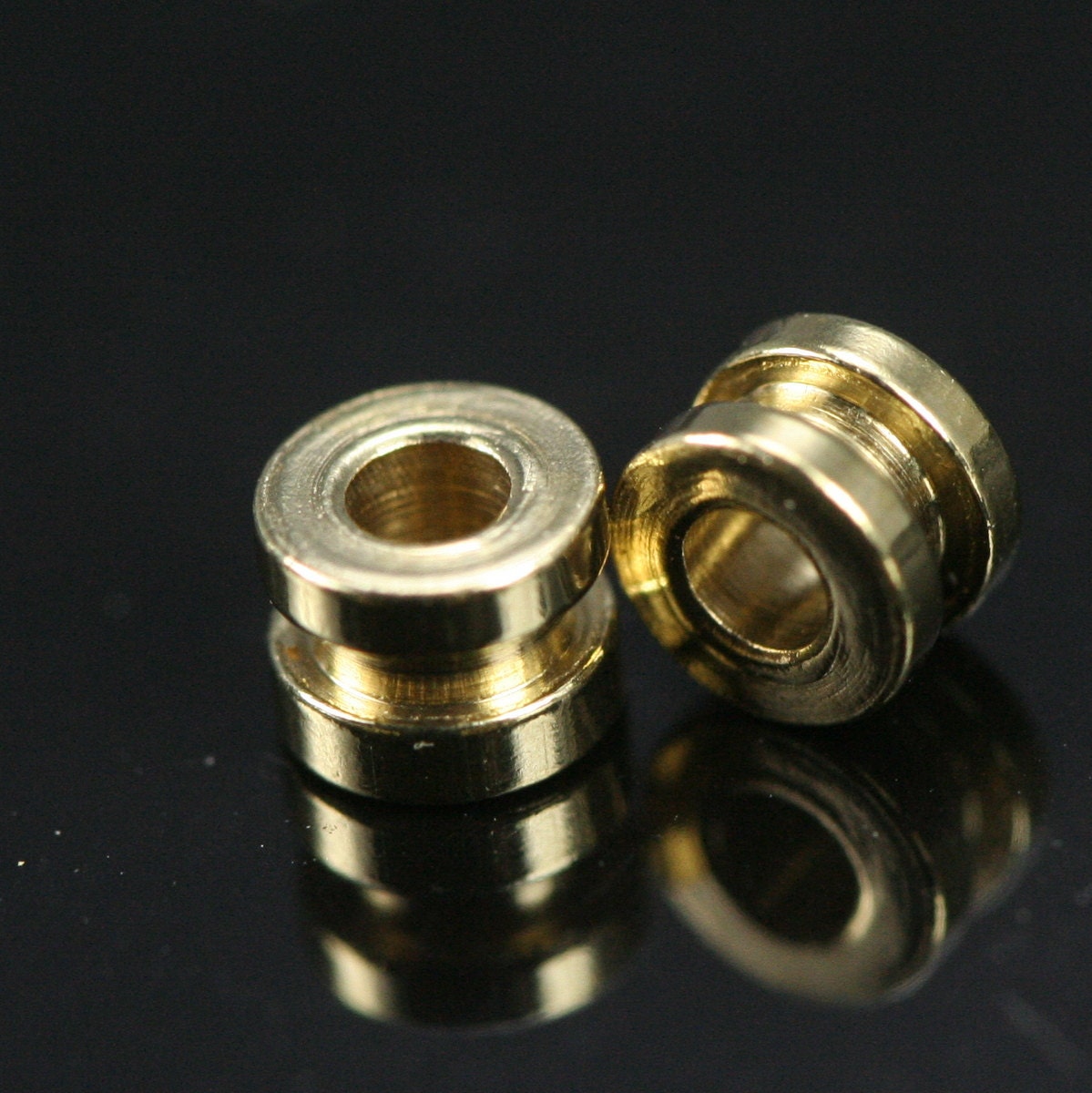 Spacer Bead 4x3mm (hole 12 gauge 1.8mm) raw solid brass , findings bab1.8 1540