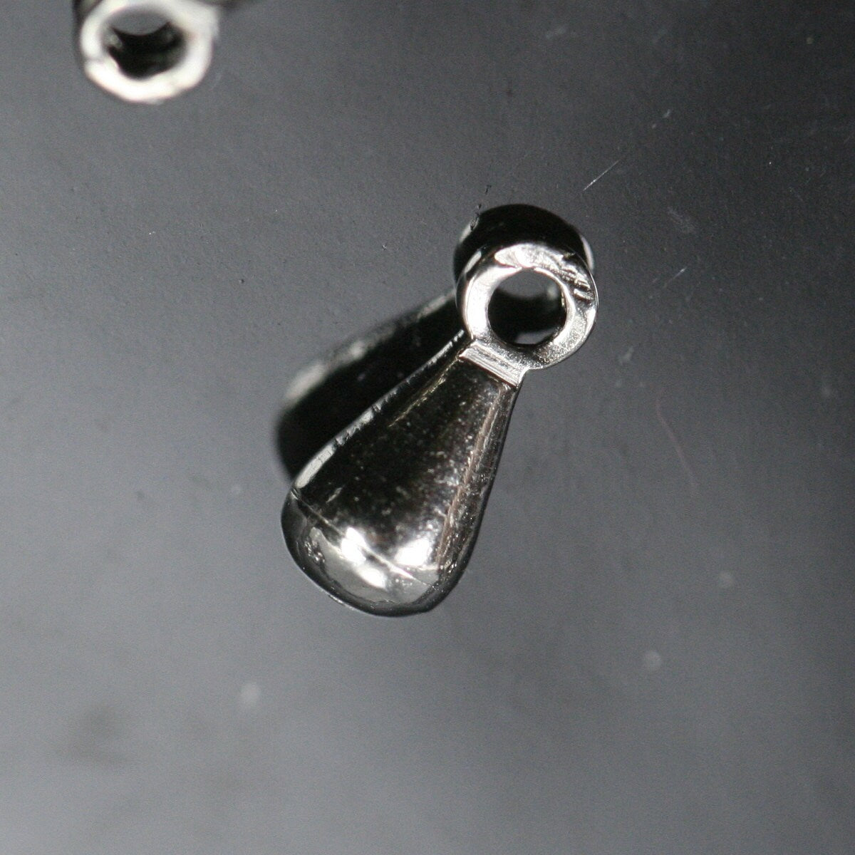 Drop shape charms, nickel plated brass ,7.7mm one loop ,findings OZN831-33 tmlp