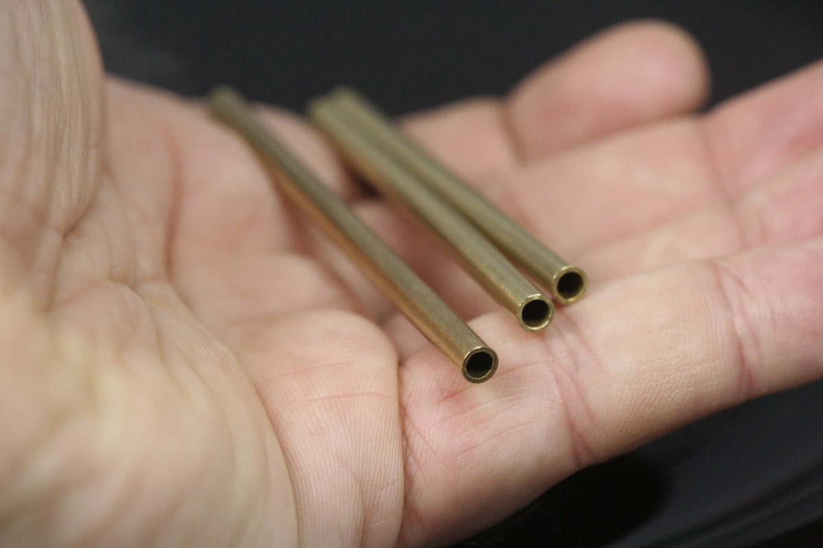 Raw Brass Tube 4x70mm (hole 2.8mm 9 gauge) industrial raw brass,raw brassPendant,Findings spacer bead 1477