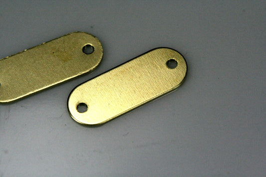 rectangle tag 2 hole connector, 7x18mm raw brass thickness 24 gauge 0,5mm charms ,findings 927R-43