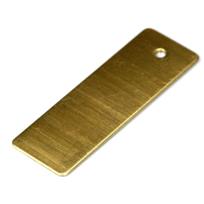 Rectangle label tag one hole Raw Brass 60x20mm 18 gauge 1mm thickness charms, findings 1055R