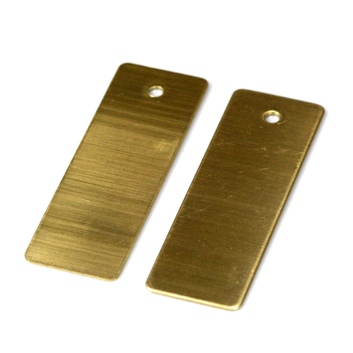 Rectangle label tag one hole Raw Brass 60x20mm 18 gauge 1mm thickness charms, findings 1055R