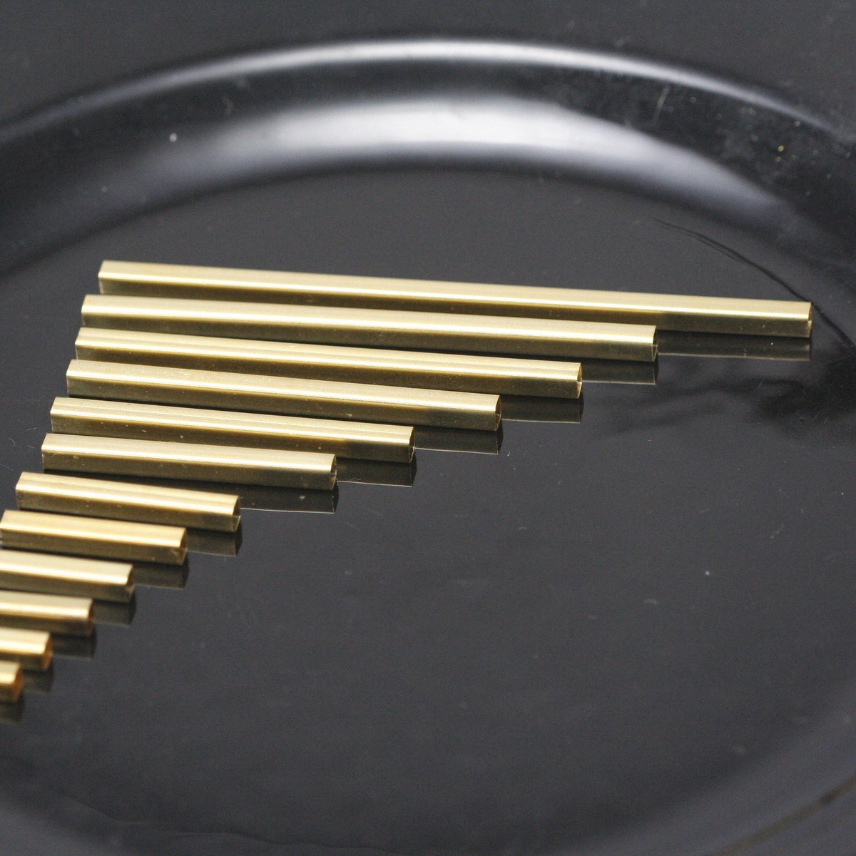 Square tube, gold plated brass 4 pcs 4x100mm ( 3,6mm hole) finding OZ915-100