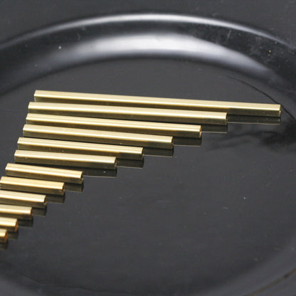 Square tube, gold plated brass 4 pcs 4x100mm ( 3,6mm hole) finding OZ915-100