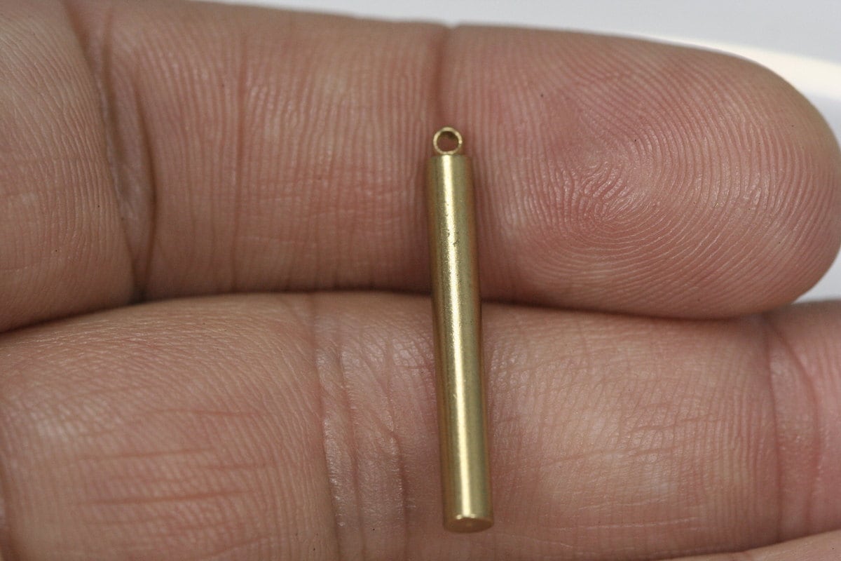 raw brass finding rod 3x23mm 0.93" industrial design (1.2mm 0,05" 16 gauge hole ) 1227R