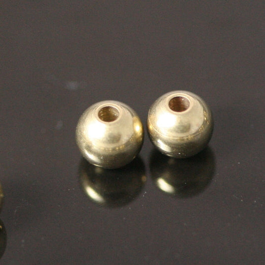 50 pcs 4mm (hole 17 gauge 1.2mm) raw solid brass spacer bead , findings bab1.2 1451