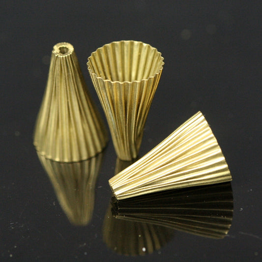 10 pcs 18x12mm 11mm inner with 1.5mm hole brass cord tip ends, raw brass ribbon end, raw brass ends cap, findings ENC11 M21