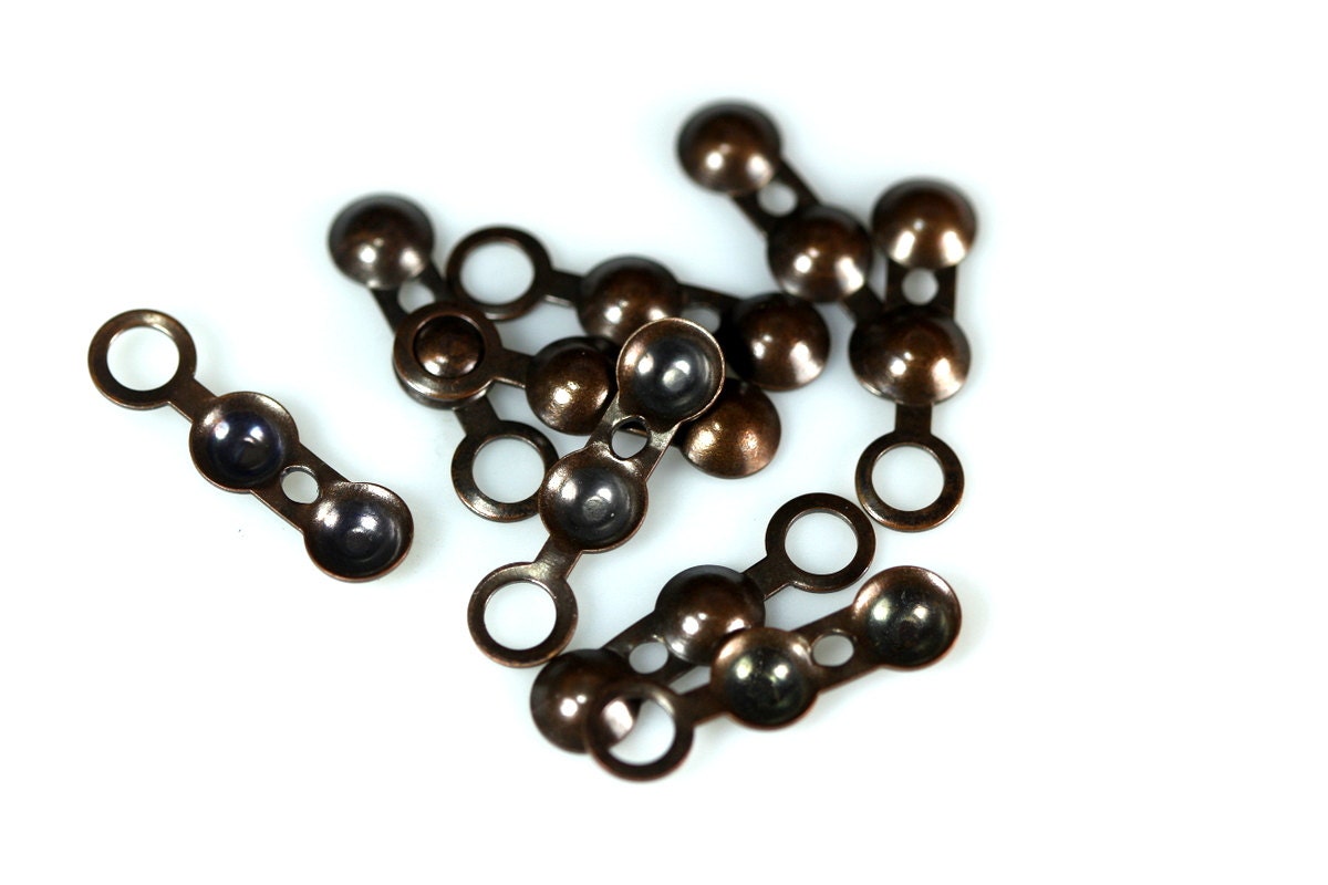 100 pcs 4x13mm brass ball crimp bead tips- clam shell knots cover terminators- antique copper tone findings CS4C-14 1919