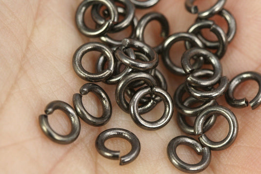 Open jump ring 6mm 17 gauge( 1,2mm ) gun metal tone brass jumpring 617JG-23 1158GM