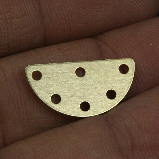 60 pcs 20x10x0.8mm raw brass semi circle blanks half moon shape pendant (1.5mm 0,06" 15 gauge hole) SCS 1063R