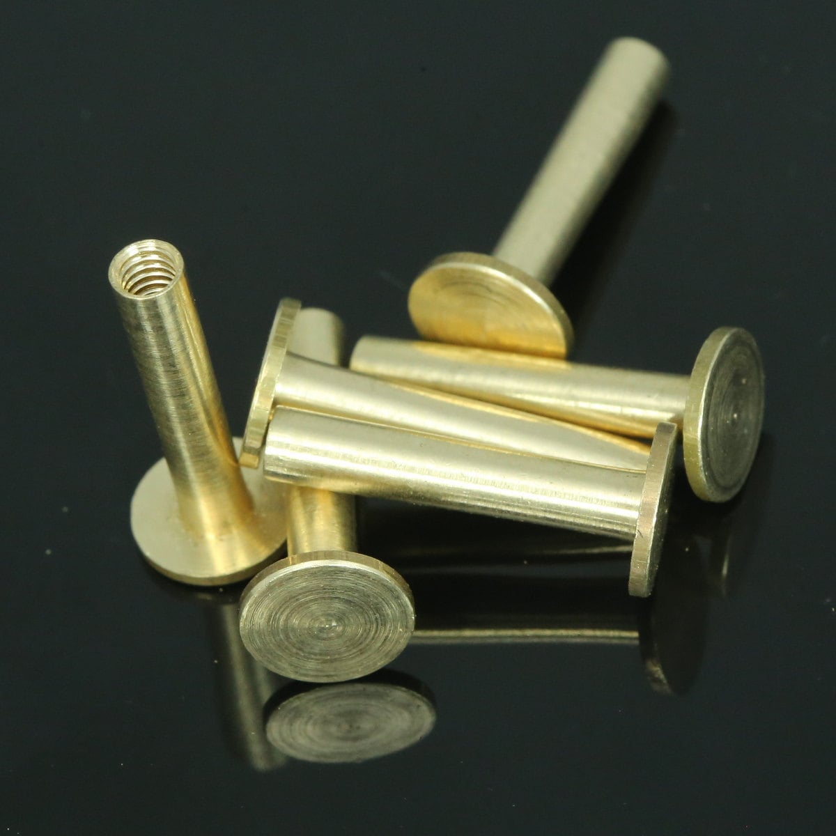 20 mm Screw rivets, chicago screw 21x9mm raw brass studs, / concho screw, unusual steampunk finding, 1/8" bolt CSC20 047