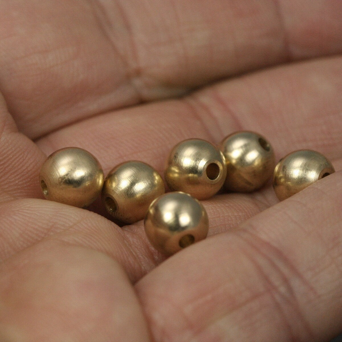 brass spacer bead 6mm (hole 15 gauge 1.5mm) raw solid , findings bab1 479