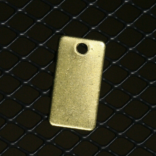 Rectangle shape stamping blank 60 pcs 8x15x0.8mm (20 gauge) raw brass one hole 1209R-48