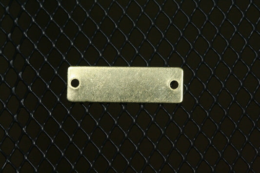 Rectangle shape stamping blank 8x25x0.8mm (20 gauge) raw brass two hole 1211-116