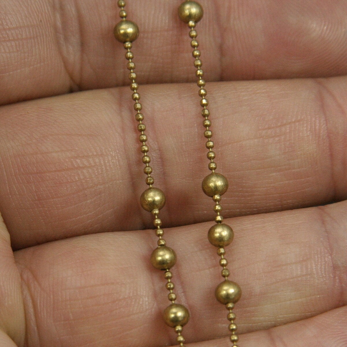 Anklet satellite chain 1,2mm raw brass ball chain with 3,5mm ball Z124