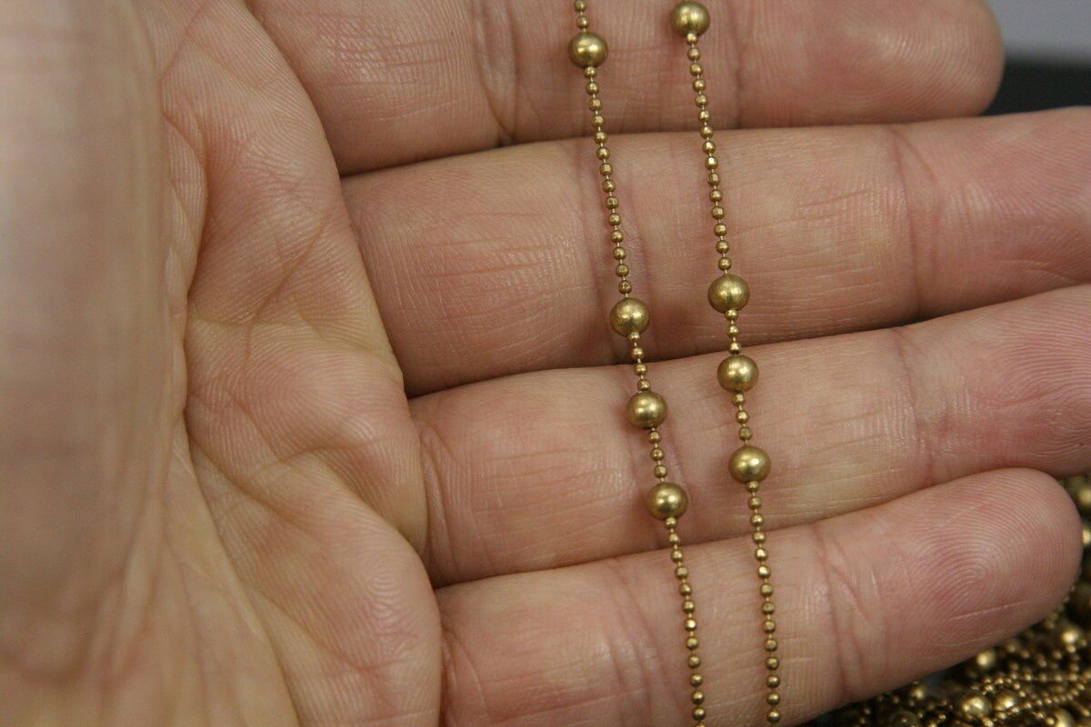 Anklet satellite chain 1,2mm raw brass ball chain with 3,5mm ball Z124