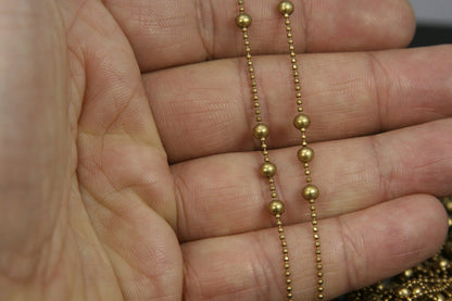 Anklet satellite chain 1,2mm raw brass ball chain with 3,5mm ball Z124