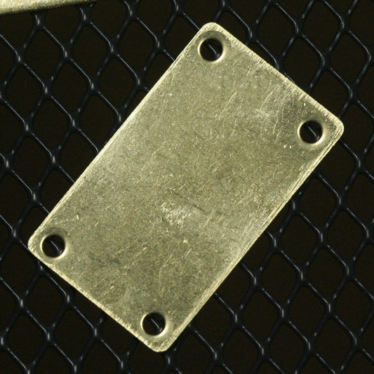 Rectangle shape blank stamping 15x25x0.8mm (20 gauge) raw brass four hole 1205RT4-63