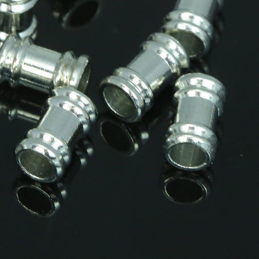 Brass Tube Cylinder silver tone 10x6mm (hole 3,9mm) industrial brass charms, pendant, findings spacer bead bab3.9 1525