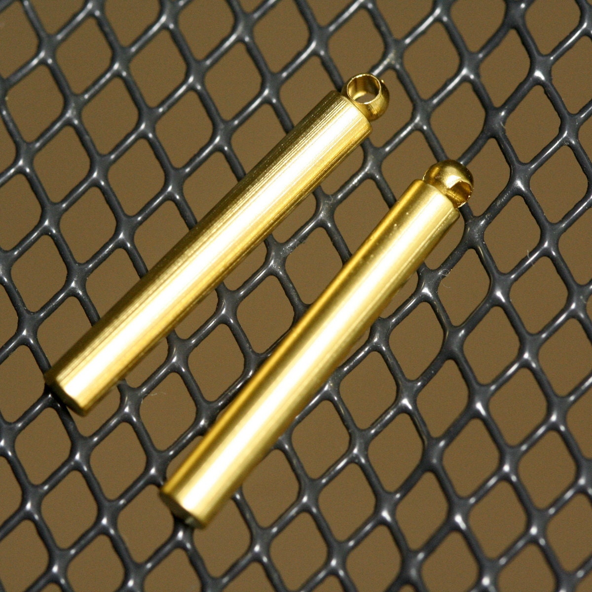 Gold plated brass rod 3x23mm 0.93" (1.2mm 0,05" 16 gauge hole ) 1227G