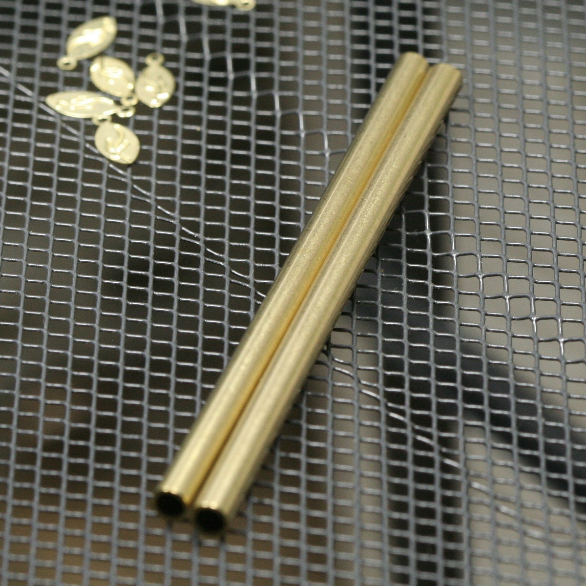 Raw brass tube 5x100mm (hole 3.8mm) charms, findings