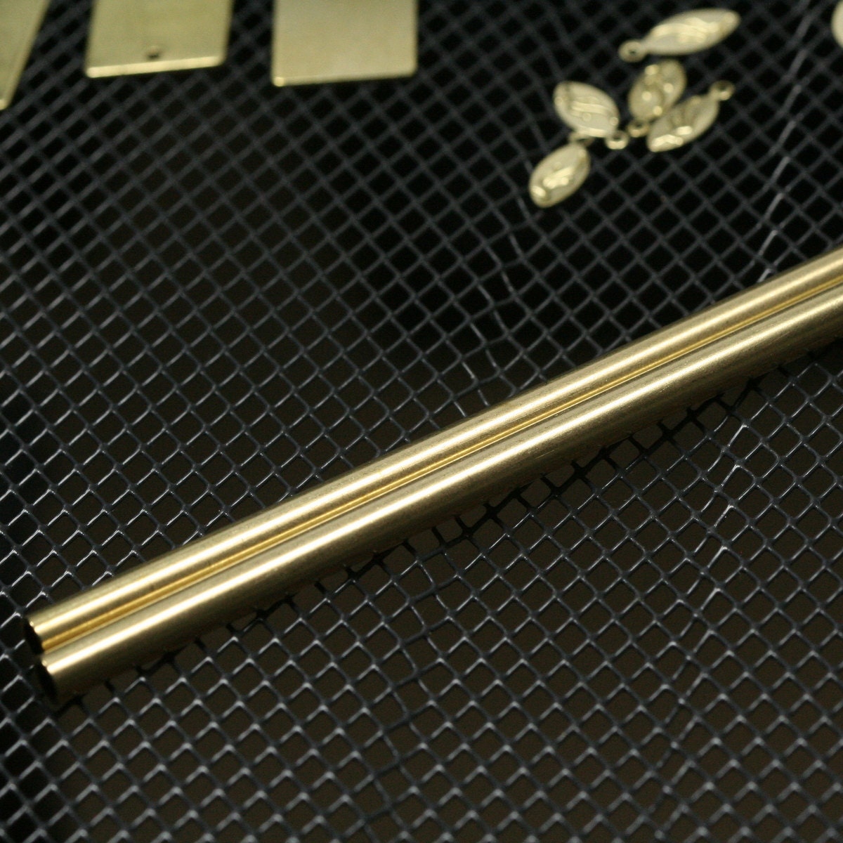Raw brass tube 5x100mm (hole 3.8mm) charms, findings