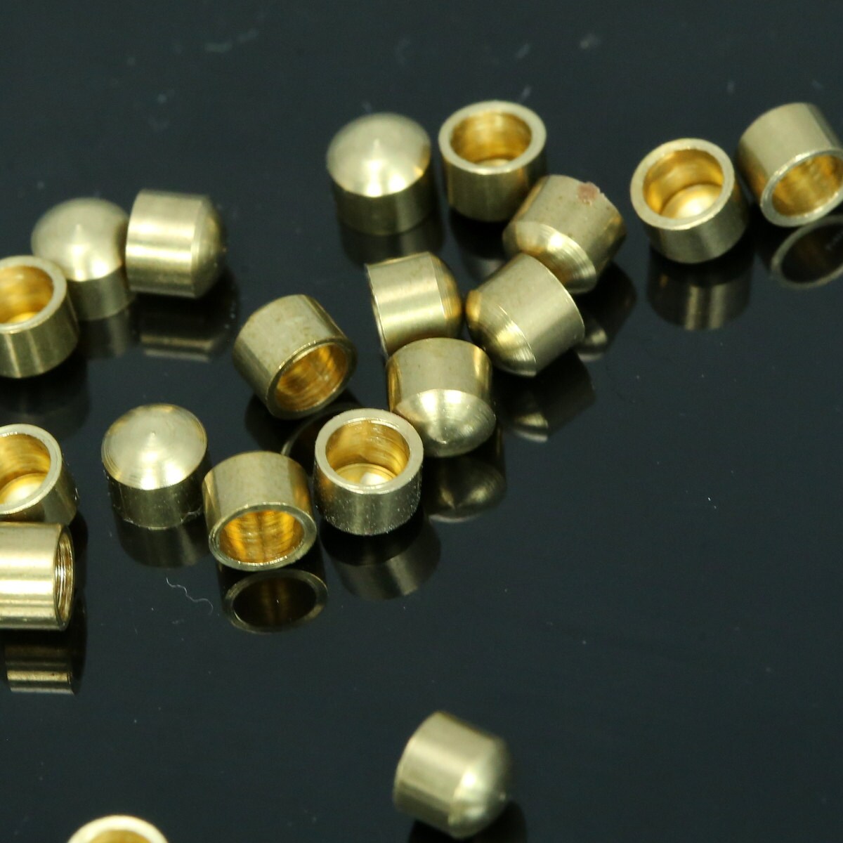 20 pcs 4x3.5mm 3mm inner without loop raw brass cord tip ends, raw brass ends cap, ENC3 1228R