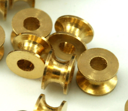 Raw Brass Round Beads 5x7mm ( 2.9mm hole) finding charm bab2.9 1524