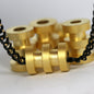 Brass round spacer 10 pcs 5x7mm 3/16"x9/32" gold plated finding industrial design (2mm 5/64" 12 gauge hole ) bab2 OZ1222G