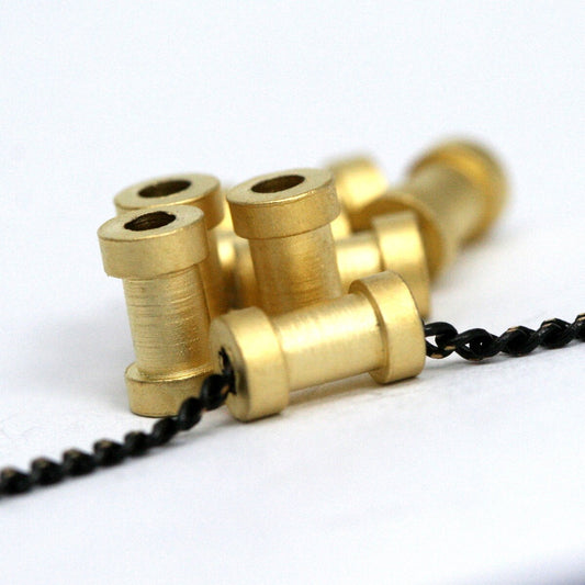 Round spacer, raw brass ,4x7mm 5/32"x9/32" finding industrial design (2mm 5/64" 12 gauge hole ) bab2 OZ1223-G