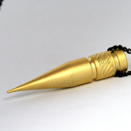 2 pcs gold plated brass spike 7x35mm 9/32"x1 3/8" finding spacer industrial design (2mm 5/64" 13 gauge hole ) pendulum 1089R