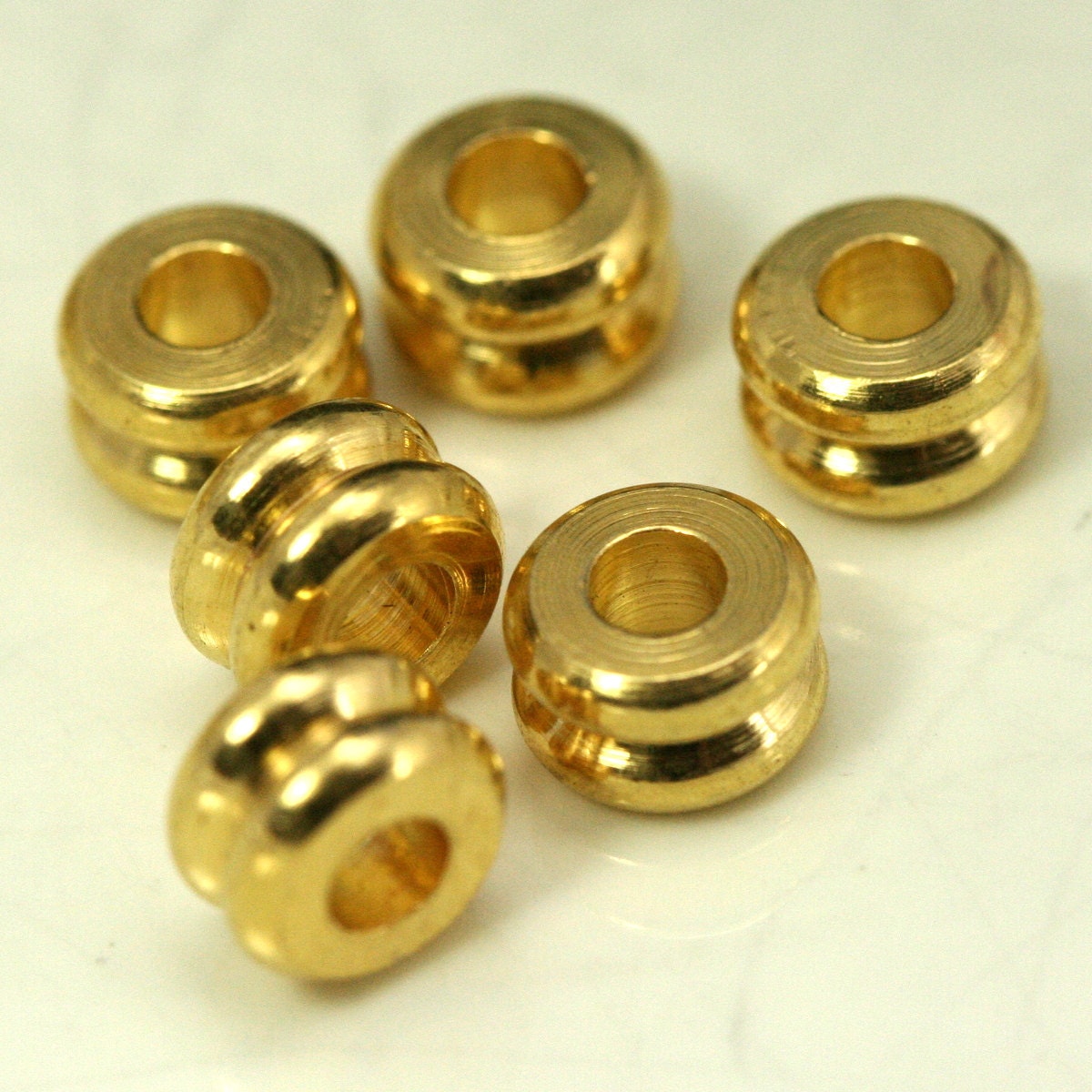 6x4mm ( 3mm hole) gold plated brass round tube finding charm bab3 1317 tmlp