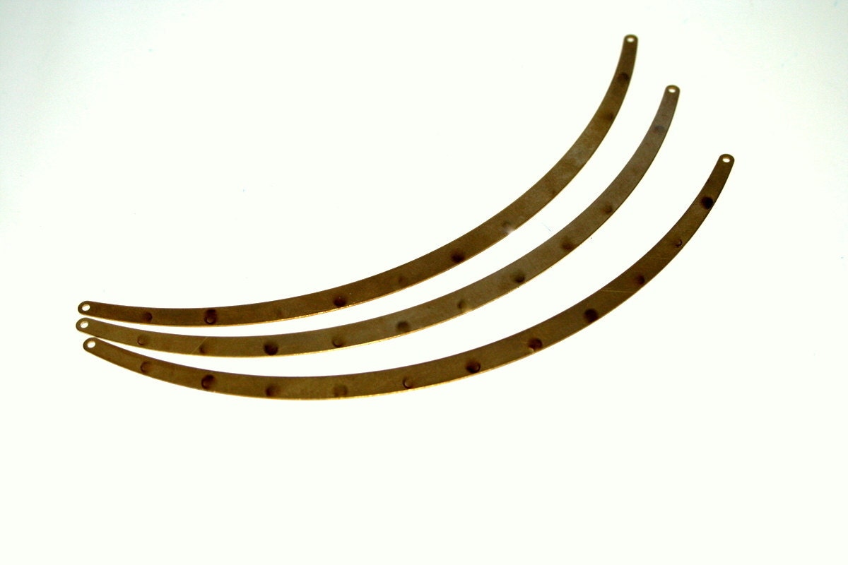 Choker Collar Raw brass 155x6mm finding 2 hole 398R2