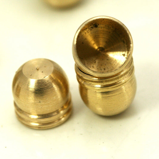 raw brass ribbon end, 9,5x9,5mm 8mm inner raw brass cord tip ends, ends cap, 1673 ENC8