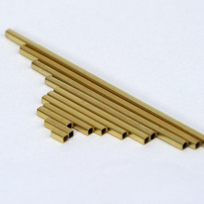 20 pcs 3x10mm ( 2,6mm hole) gold plated brass square tube finding charm 1332G-10