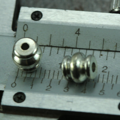 silver tone brass cylinder, spacer bead 7x7mm (hole 2mm) bab2 1519NF