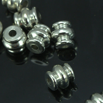 silver tone brass cylinder, spacer bead 7x7mm (hole 2mm) bab2 1519NF