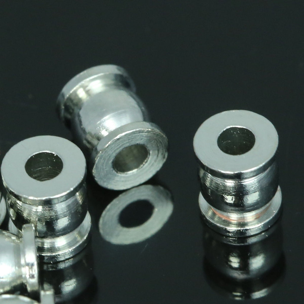 Spacer bead 7x6mm (hole 2,8mm) silver tone brass cylinder industrial brass findings bab2.8 1531