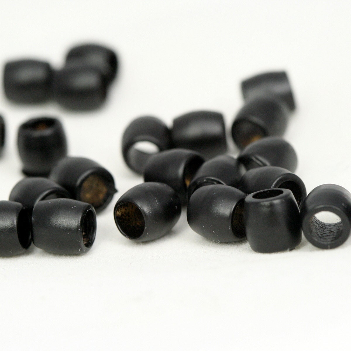 Black Painted copper tube 6x6mm (hole 4mm) spacer bead bab4 1810