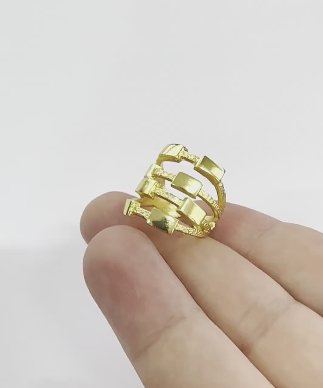 Rectangle Ring , Raw Brass,Antique Silver Shiny silver, Shiny gold plated Brass (8us) 5409