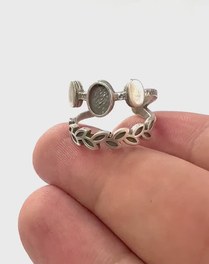 Leaf Oval Blank Band Ring , Bezel Setting Blank Raw Brass,Antique Silver Shiny silver, Shiny gold plated Brass (6x4mm Blank ) 5424