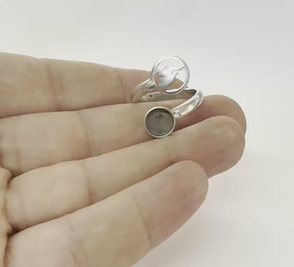 Fire Four Elements Band Ring , Bezel Setting Blank Raw Brass, Antique Silver, Shiny silver, Shiny gold plated Brass (8mm Blank ) 5459