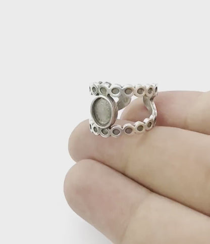 Oval Blank Band Ring , Bezel Setting Blank Raw Brass,Antique Silver Shiny silver, Shiny gold plated Brass (6x8mm Blank ) 5423