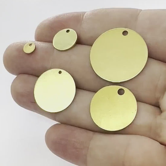 Round Disc Stamping Blanks Thck 0.5, 0.8, 1 1.5mm Dia. 6, 8, 10, 12, 14, 16, 18, 20, 22, 25, 26, 28, 30, 32, 35, 40, 46, 50, 60, 1 hole