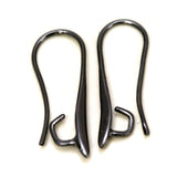 Earring hook with holder 24mm black plated  brass 1263B