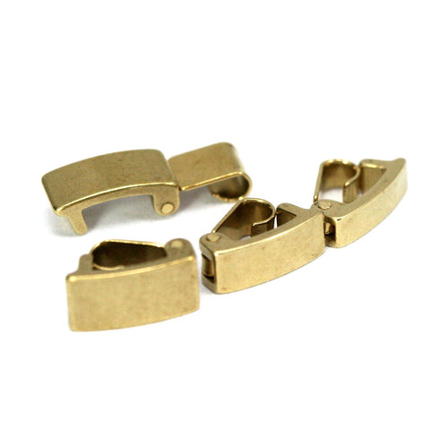 clasp fold over 10x8mm raw brass solid brass snap lock clasp, 1310-8