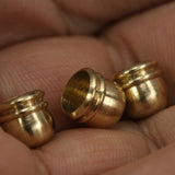Raw Brass Ends Cap 7x7mm 6mm inner cord  tip ends, ribbon end, , findings ENC6 1500