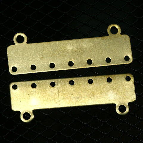 bracelet part 7 hole 16 pcs 40x14x0.8mm raw brass 1359R7 RBBP ( stamping )